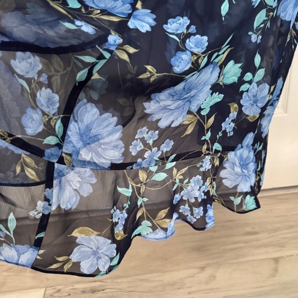 SL Fashions SLNY Maxi Dress Chiffon Navy Floral New with Tag - Picture 4 of 6